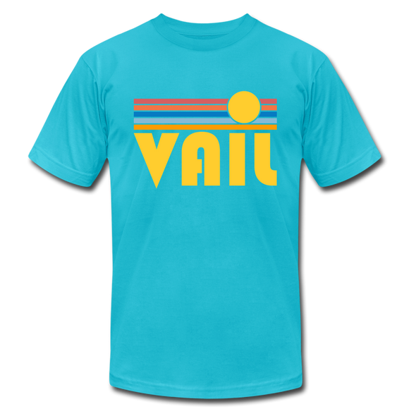 Vail, Colorado T-Shirt - Retro Sunrise Unisex Vail T Shirt - turquoise