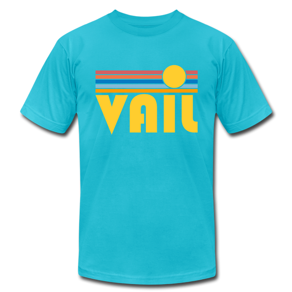 Vail, Colorado T-Shirt - Retro Sunrise Unisex Vail T Shirt - turquoise