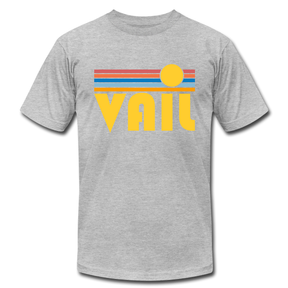 Vail, Colorado T-Shirt - Retro Sunrise Unisex Vail T Shirt - heather gray