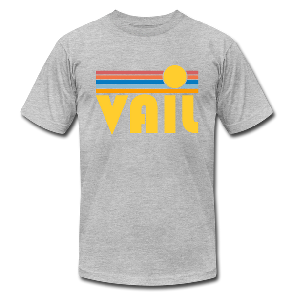 Vail, Colorado T-Shirt - Retro Sunrise Unisex Vail T Shirt - heather gray