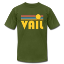 Vail, Colorado T-Shirt - Retro Sunrise Unisex Vail T Shirt - olive