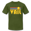 Vail, Colorado T-Shirt - Retro Sunrise Unisex Vail T Shirt - olive