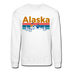 Alaska Sweatshirt - Retro Mountain & Birds Alaska Crewneck Sweatshirt - white