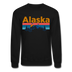 Alaska Sweatshirt - Retro Mountain & Birds Alaska Crewneck Sweatshirt - black