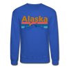 Alaska Sweatshirt - Retro Mountain & Birds Alaska Crewneck Sweatshirt - royal blue