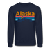 Alaska Sweatshirt - Retro Mountain & Birds Alaska Crewneck Sweatshirt - navy