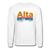 Alta, Utah Sweatshirt - Retro Mountain & Birds Alta Crewneck Sweatshirt - white