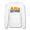 Alta, Utah Sweatshirt - Retro Mountain & Birds Alta Crewneck Sweatshirt - white