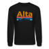 Alta, Utah Sweatshirt - Retro Mountain & Birds Alta Crewneck Sweatshirt - black