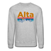 Alta, Utah Sweatshirt - Retro Mountain & Birds Alta Crewneck Sweatshirt - heather gray