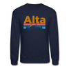 Alta, Utah Sweatshirt - Retro Mountain & Birds Alta Crewneck Sweatshirt - navy