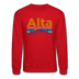 Alta, Utah Sweatshirt - Retro Mountain & Birds Alta Crewneck Sweatshirt - red