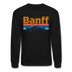 Banff, Canada Sweatshirt - Retro Mountain & Birds Banff Crewneck Sweatshirt - black