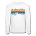 Asheville, North Carolina Sweatshirt - Retro Mountain & Birds Asheville Crewneck Sweatshirt - white