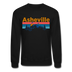Asheville, North Carolina Sweatshirt - Retro Mountain & Birds Asheville Crewneck Sweatshirt - black