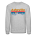 Asheville, North Carolina Sweatshirt - Retro Mountain & Birds Asheville Crewneck Sweatshirt - heather gray