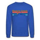 Beaver Creek, Colorado Sweatshirt - Retro Mountain & Birds Beaver Creek Crewneck Sweatshirt - royal blue