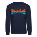 Beaver Creek, Colorado Sweatshirt - Retro Mountain & Birds Beaver Creek Crewneck Sweatshirt - navy