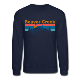 Beaver Creek, Colorado Sweatshirt - Retro Mountain & Birds Beaver Creek Crewneck Sweatshirt - navy