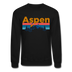 Aspen, Colorado Sweatshirt - Retro Mountain & Birds Aspen Crewneck Sweatshirt - black