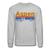 Aspen, Colorado Sweatshirt - Retro Mountain & Birds Aspen Crewneck Sweatshirt - heather gray