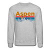 Aspen, Colorado Sweatshirt - Retro Mountain & Birds Aspen Crewneck Sweatshirt