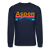 Aspen, Colorado Sweatshirt - Retro Mountain & Birds Aspen Crewneck Sweatshirt - navy