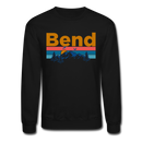 Bend, Oregon Sweatshirt - Retro Mountain & Birds Bend Crewneck Sweatshirt - black