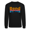 Bend, Oregon Sweatshirt - Retro Mountain & Birds Bend Crewneck Sweatshirt - black