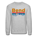 Bend, Oregon Sweatshirt - Retro Mountain & Birds Bend Crewneck Sweatshirt - heather gray