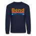 Bend, Oregon Sweatshirt - Retro Mountain & Birds Bend Crewneck Sweatshirt - navy