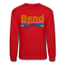 Bend, Oregon Sweatshirt - Retro Mountain & Birds Bend Crewneck Sweatshirt - red