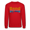 Bend, Oregon Sweatshirt - Retro Mountain & Birds Bend Crewneck Sweatshirt - red