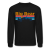 Big Bear, California Sweatshirt - Retro Mountain & Birds Big Bear Crewneck Sweatshirt - black