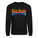 Big Bear, California Sweatshirt - Retro Mountain & Birds Big Bear Crewneck Sweatshirt - black