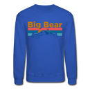 Big Bear, California Sweatshirt - Retro Mountain & Birds Big Bear Crewneck Sweatshirt - royal blue