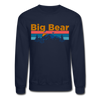 Big Bear, California Sweatshirt - Retro Mountain & Birds Big Bear Crewneck Sweatshirt - navy