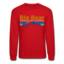 Big Bear, California Sweatshirt - Retro Mountain & Birds Big Bear Crewneck Sweatshirt - red
