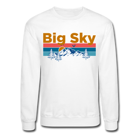 Big Sky, Montana Sweatshirt - Retro Mountain & Birds Big Sky Crewneck Sweatshirt