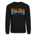 Big Sky, Montana Sweatshirt - Retro Mountain & Birds Big Sky Crewneck Sweatshirt - black