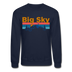 Big Sky, Montana Sweatshirt - Retro Mountain & Birds Big Sky Crewneck Sweatshirt - navy