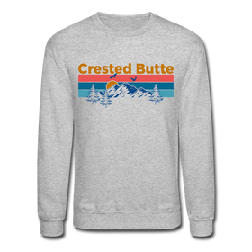 Crested Butte Sweatshirt - Retro Mountain & Birds Crested Butte Crewneck Sweatshirt