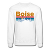 Boise, Idaho Sweatshirt - Retro Mountain & Birds Boise Crewneck Sweatshirt