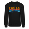 Boise, Idaho Sweatshirt - Retro Mountain & Birds Boise Crewneck Sweatshirt