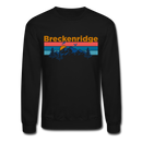Breckenridge, Colorado Sweatshirt - Retro Mountain & Birds Breckenridge Crewneck Sweatshirt - black