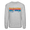 Breckenridge, Colorado Sweatshirt - Retro Mountain & Birds Breckenridge Crewneck Sweatshirt - heather gray