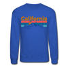 California Sweatshirt - Retro Mountain & Birds California Crewneck Sweatshirt - royal blue