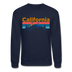 California Sweatshirt - Retro Mountain & Birds California Crewneck Sweatshirt - navy