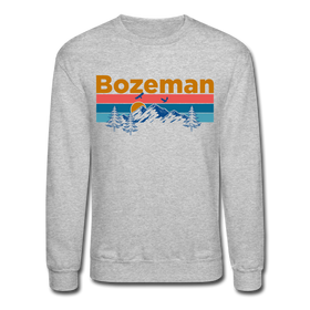 Bozeman, Montana Sweatshirt - Retro Mountain & Birds Bozeman Crewneck Sweatshirt
