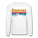 Denver, Colorado Sweatshirt - Retro Mountain & Birds Denver Crewneck Sweatshirt - white